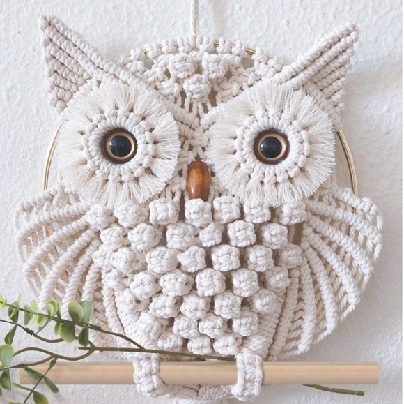 UO 2 Pcs Owl Macrame Wall Hanging Art Decor - Picture 5 of 8